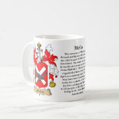 Melo, der Ursprung, die Bedeutung und das Wappen Kaffeetasse (Vorderseite Links)