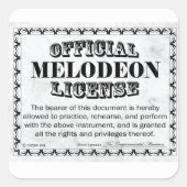 Melodeon License Square Aufkleber (Vorderseite)