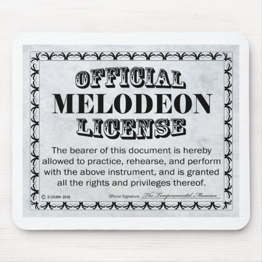 Melodeon-Lizenz Mousepad (Vorne)
