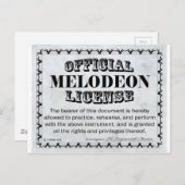 Melodeon-Lizenz Postkarte (Vorne/Hinten)