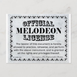 Melodeon-Lizenz Postkarte