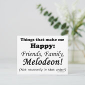 Melodeon macht mich glücklich postkarte (Stehend Vorderseite)