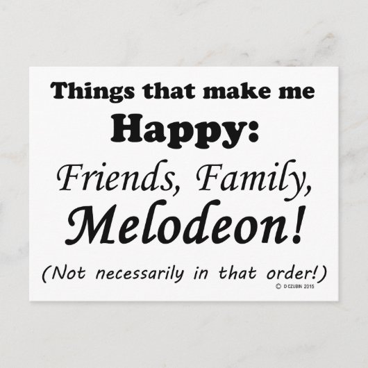 Melodeon macht mich glücklich postkarte (Vorderseite)