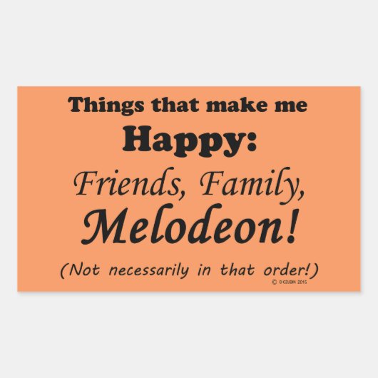 Melodeon macht mich glücklich rechteckiger aufkleber (Vorderseite)