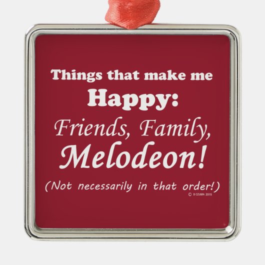 Melodeon macht mich glücklich silbernes ornament (Vorne)