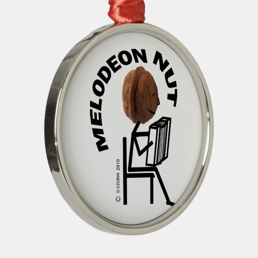 Melodeon Nut Silbernes Ornament (Rechts)