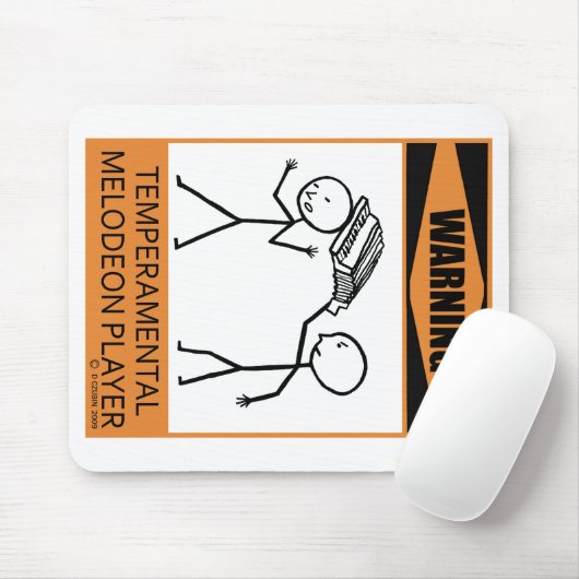 Melodeon-Spieler warnen Mousepad (Mit Mouse)