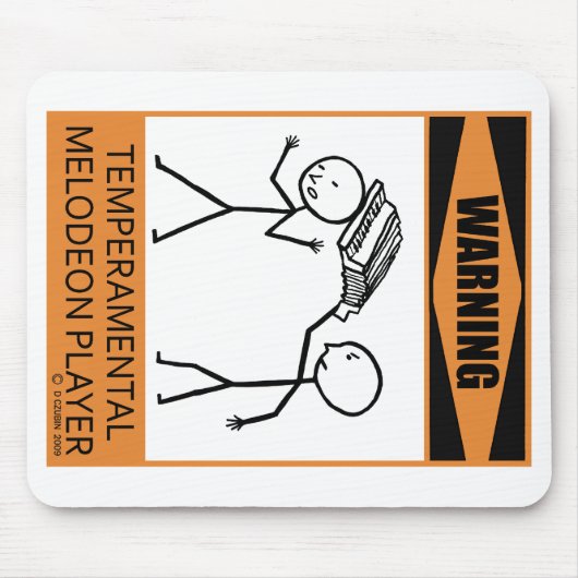 Melodeon-Spieler warnen Mousepad (Vorne)