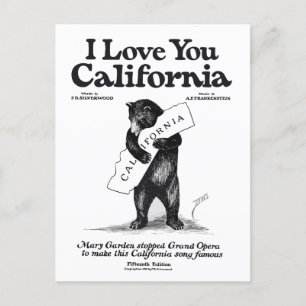 Melodic Atture: 'I Liebe You, California' Vintag V Postkarte