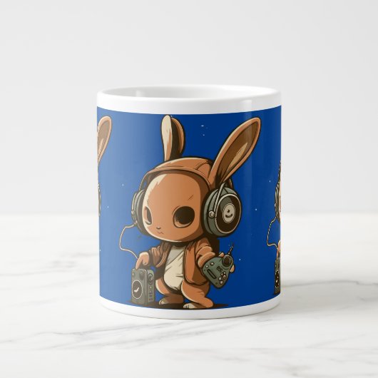 Melodic Bunny: Eine musikalische Reise Jumbo-Tasse (Vorderseite)