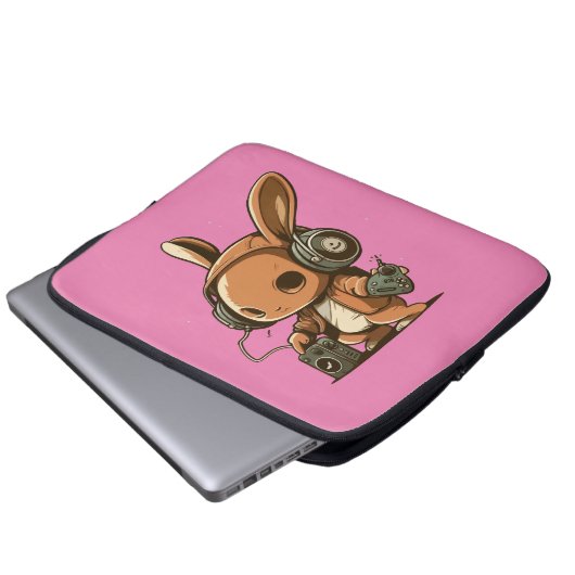 Melodic Bunny: Eine musikalische Reise Laptopschutzhülle (Vorne Knopf)