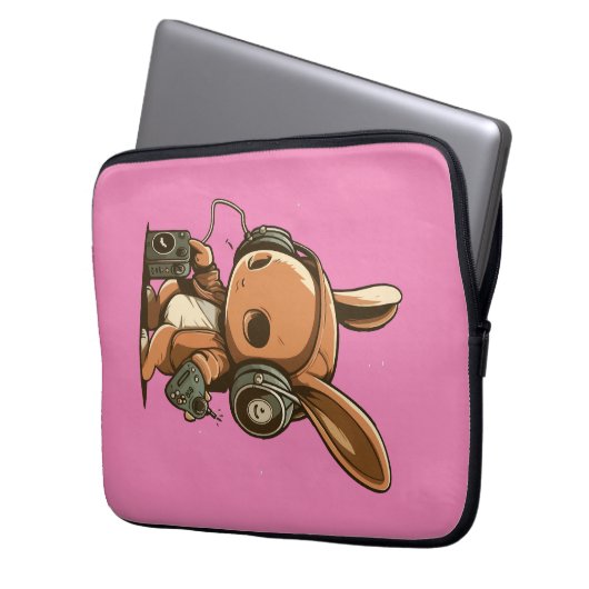 Melodic Bunny: Eine musikalische Reise Laptopschutzhülle (Vorderseite Links)