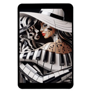 "Melodic Embrace - Artistic Music Themed Magnet" Magnet