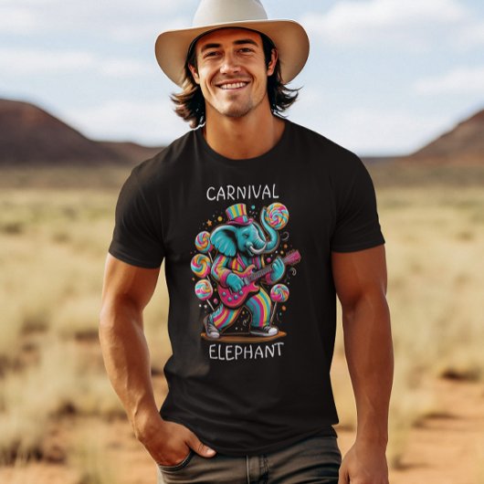 Melodic Jumbo: Elefant Jamming auf Gitarre T-Shirt