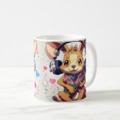 "Melodic Marsupial: Niedliche Kangaroo Music Lover Kaffeetasse (VorderseiteRechts)