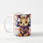 "Melodic Marsupial: Niedliche Kangaroo Music Lover Kaffeetasse (Links)
