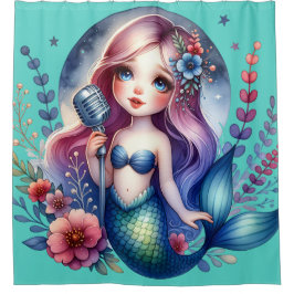"Melodic Mermaid Serenade" Duschvorhang