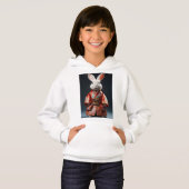 "Melodic Whiskers: Mit einem Rabbi die Herzen serv Hoodie (Vorne ganz)