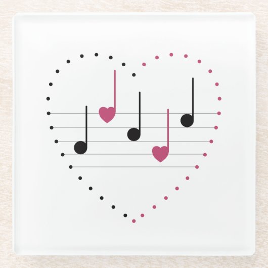 Melodie der Liebe Glasuntersetzer (Vorderseite)