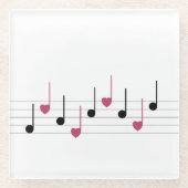 Melodie der Liebe (Linear) Glasuntersetzer (Vorderseite)