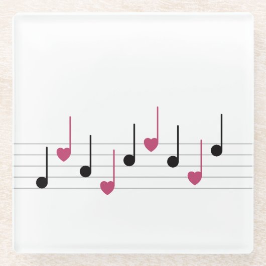 Melodie der Liebe (Linear) Glasuntersetzer (Vorderseite)