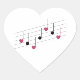 Melodie der Liebe (Linear) Herz-Aufkleber