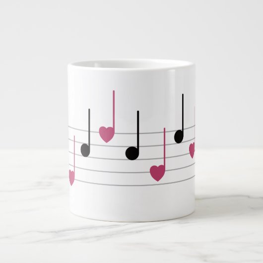 Melodie der Liebe (Linear) Jumbo-Tasse (Vorderseite)