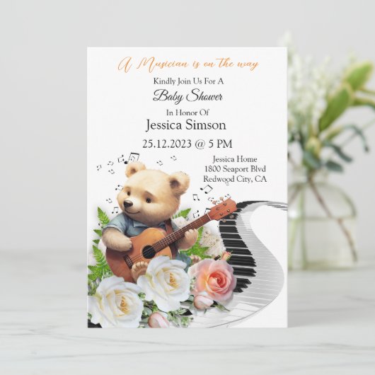 Melodie der Liebe von Bären Einladung (Stehend Vorderseite)