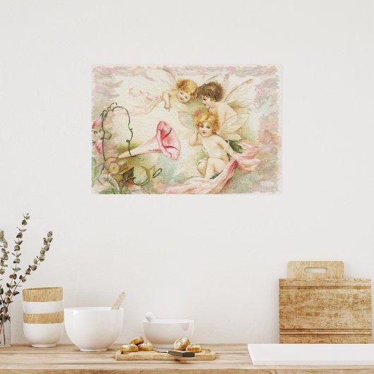 Melodie - Engel, Blume, Musik Poster (Küche)