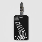 Melodie für Schwarzweiß Gepäckanhänger (Vorderseite Vertikal)