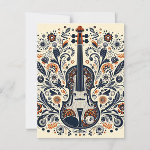 Melodie-Sticker für den Nationalen Violintag mit F Postkarte