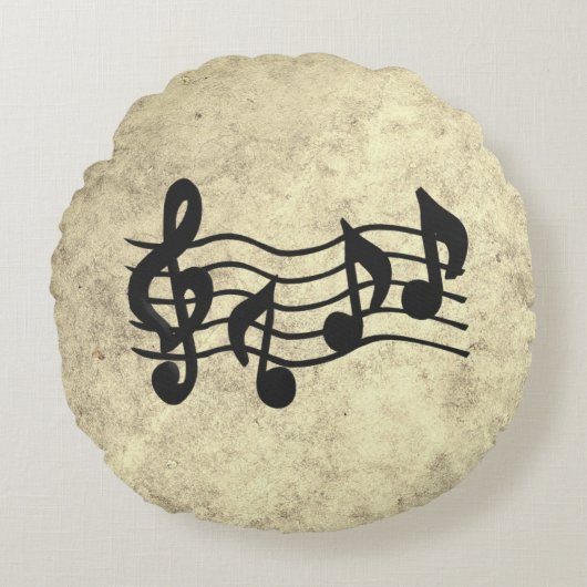 Mélodie suspendue - Music in Motion Rundes Kissen (Vorderseite)