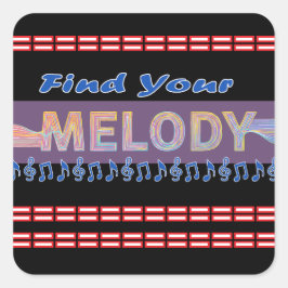 Melodie T - Shirt Quadratischer Aufkleber