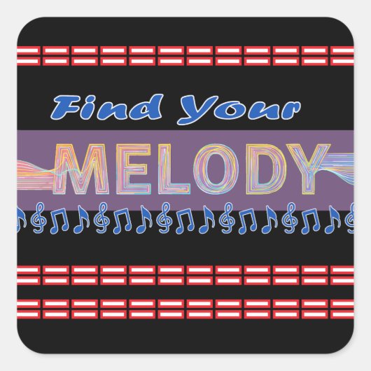 Melodie T - Shirt Quadratischer Aufkleber (Vorderseite)