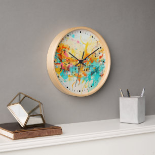 Melodie von Farben und Musiknoten Uhr