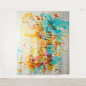 Melodie von Farben und Musiknoten Wandteppich (Vorderseite)