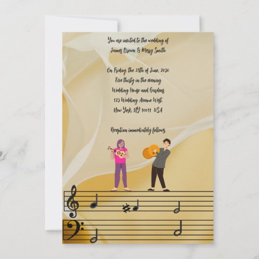Melodie von uns Hochzeit Einladung (Rückseite)