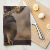 Melodien der Savanna A Meerkat Guitar Serenade, Geschirrtuch (Viertel Falte)