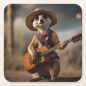 Melodien der Savanna A Meerkat Guitar Serenade, Rechteckiger Pappuntersetzer (Vorderseite)