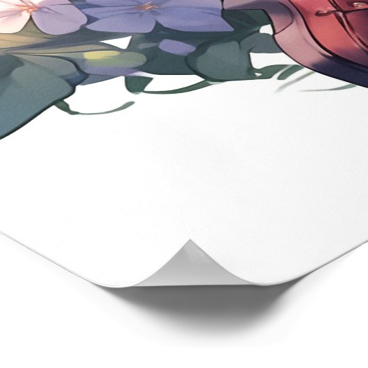 Melodien des Gartens: Ruhe inmitten von Blüten Poster (Ecke)