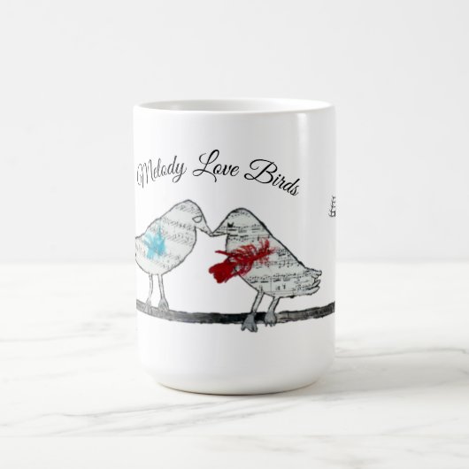 Melodien-Liebe-Vögel - musikalische Anmerkungen Kaffeetasse (Mittel)