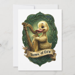 "Melodien of the Éire" Celtic Duck Playing a Harp Einladung