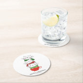 Melodien Weihnachten Drei Katzen Cup Scarves Niedl Runder Pappuntersetzer (Vor Ort)