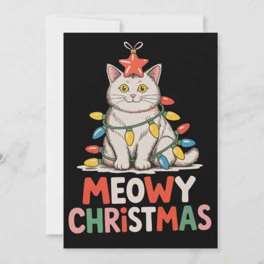 Melodien Weihnachten Funny Niedlich Cat Xmas Light (Vorderseite)