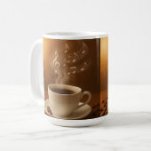 "Melodies in Steam: Musical Coffee Cup Art Mug" Kaffeetasse (Vorderseite Links)