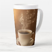 "Melodies in Steam: Musical Coffee Cup Art Mug" Milchtasse (Rechte Ecke)