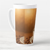 "Melodies in Steam: Musical Coffee Cup Art Mug" Milchtasse (Linke Ecke)