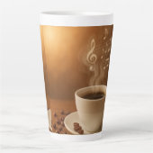 "Melodies in Steam: Musical Coffee Cup Art Mug" Milchtasse (Vorderseite)