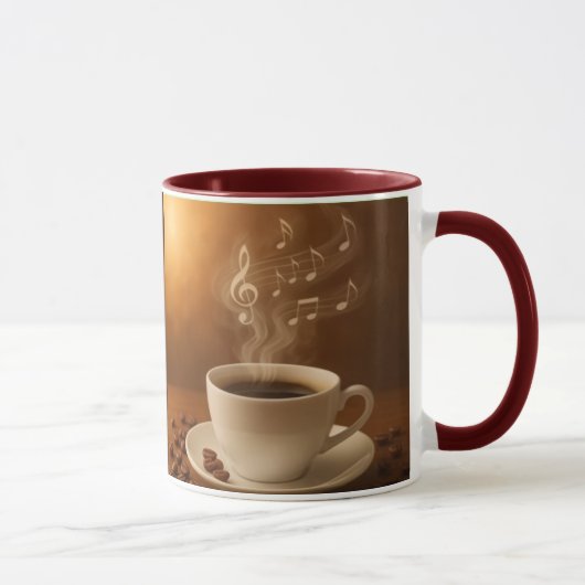 "Melodies in Steam: Musical Coffee Cup Art Mug" Tasse (Rechts)
