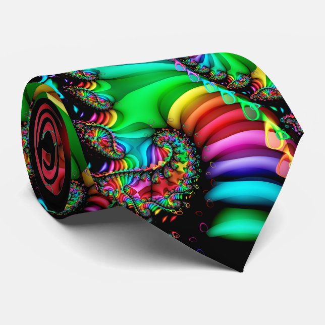 Melodische Regenbogen-Fraktal-Spirale Krawatte (Gerollt)